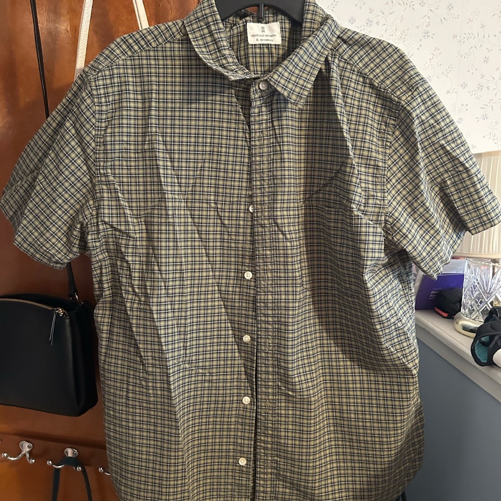 Casual Plaid Short-Sleeve Shirt - Green Plaid
